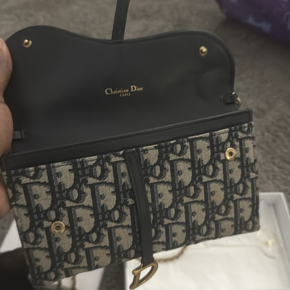 Dior Small Saddle Pouch with Chain worn great condition - Picture 3 of 4